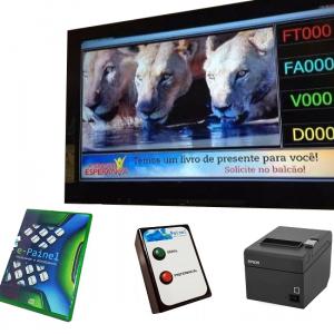 Software Organizador de Fila + Botoeira 5 Botões + Impressora c/ Guilhotina + Spliter